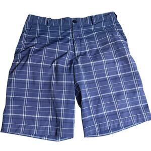 Nike Golf Dri-Fit 11" Plaid Shorts, Blue, Men's Size 34